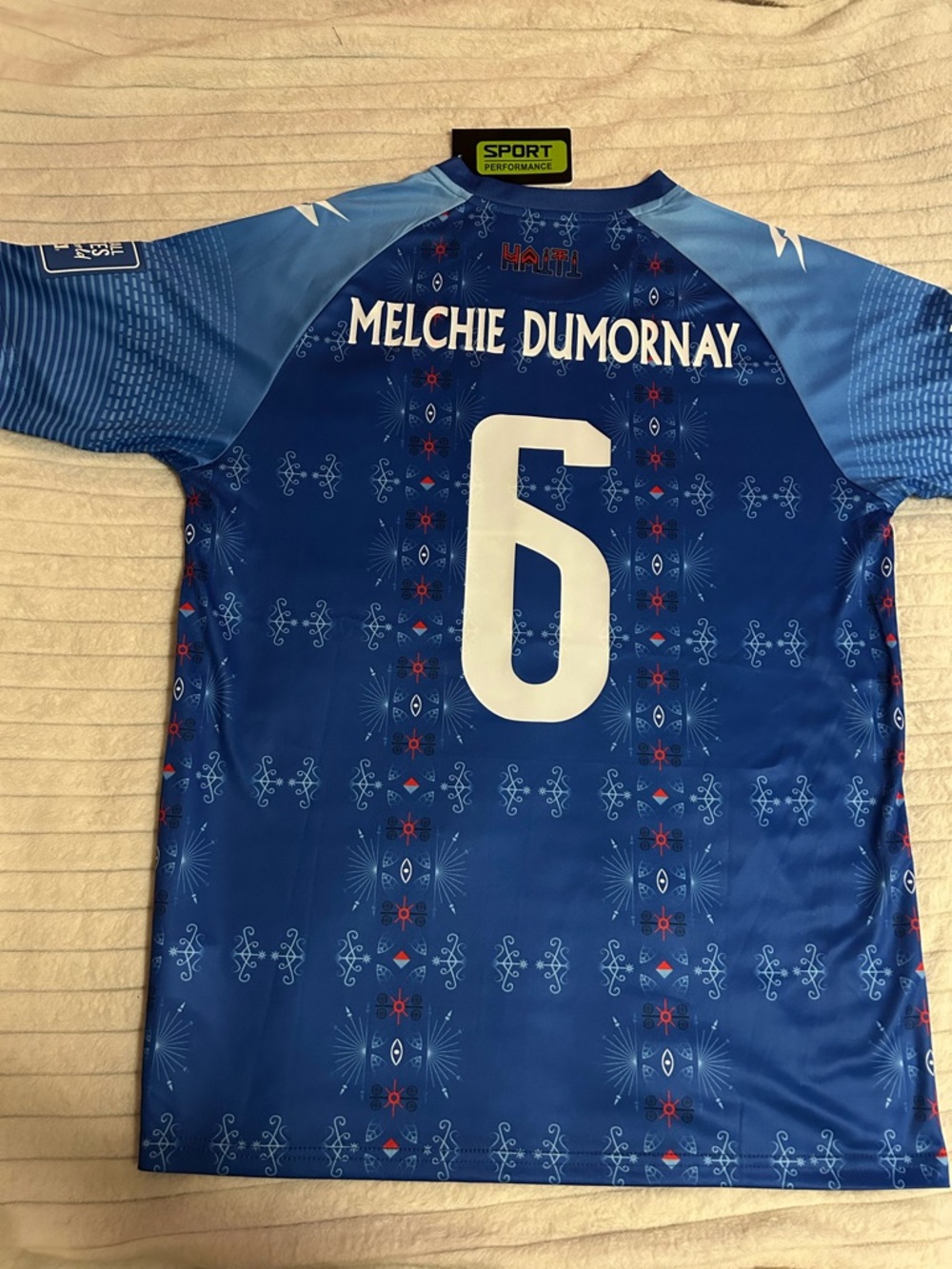 Men’s Blue Number 6 Jersey - Melchie Dumornay